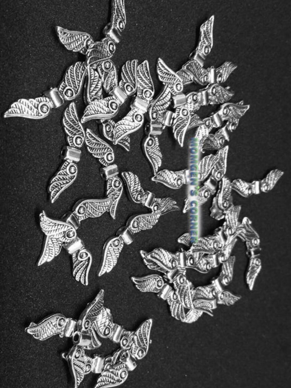Silver Tone Angel Wings Charm